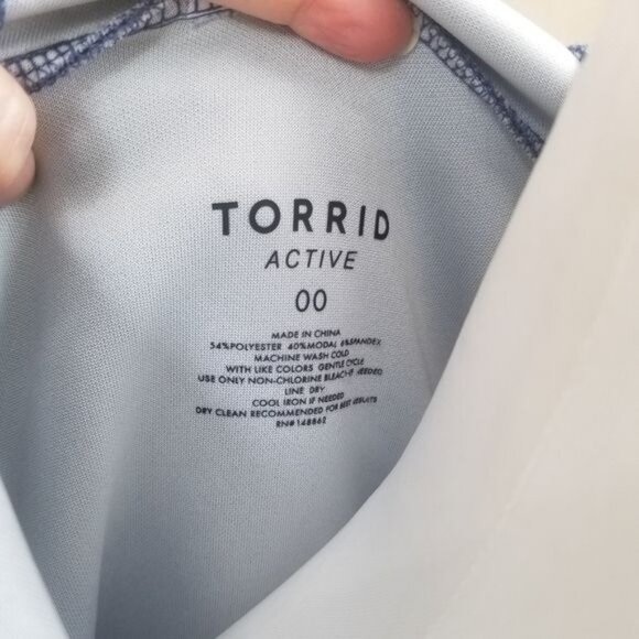 torrid Hooded Active Full Zip Jacket Sz M/L Thumb Holes Indigo Athleisure Casual - Picture 3 of 9